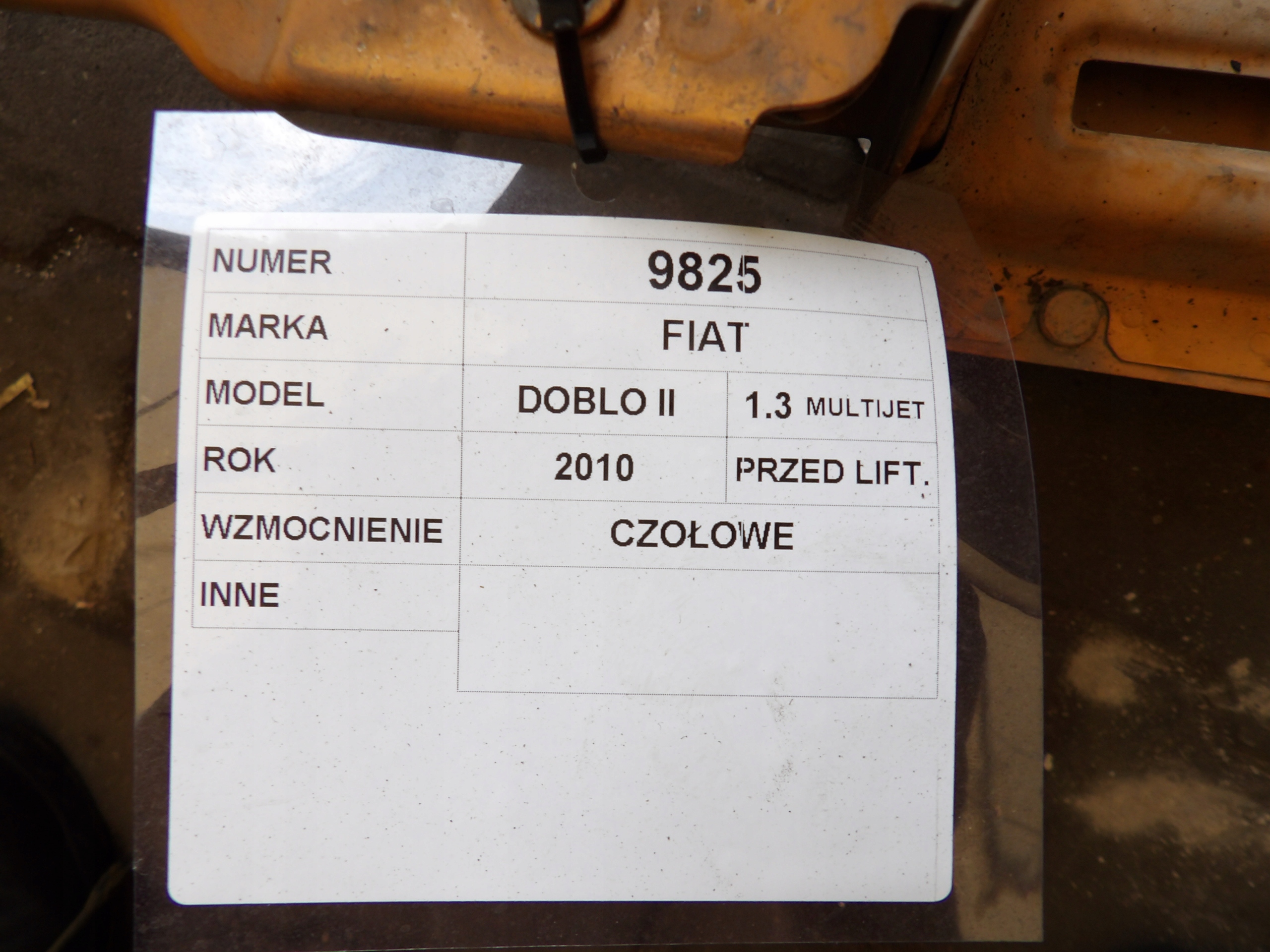 Fiat Doblo II pillar iron