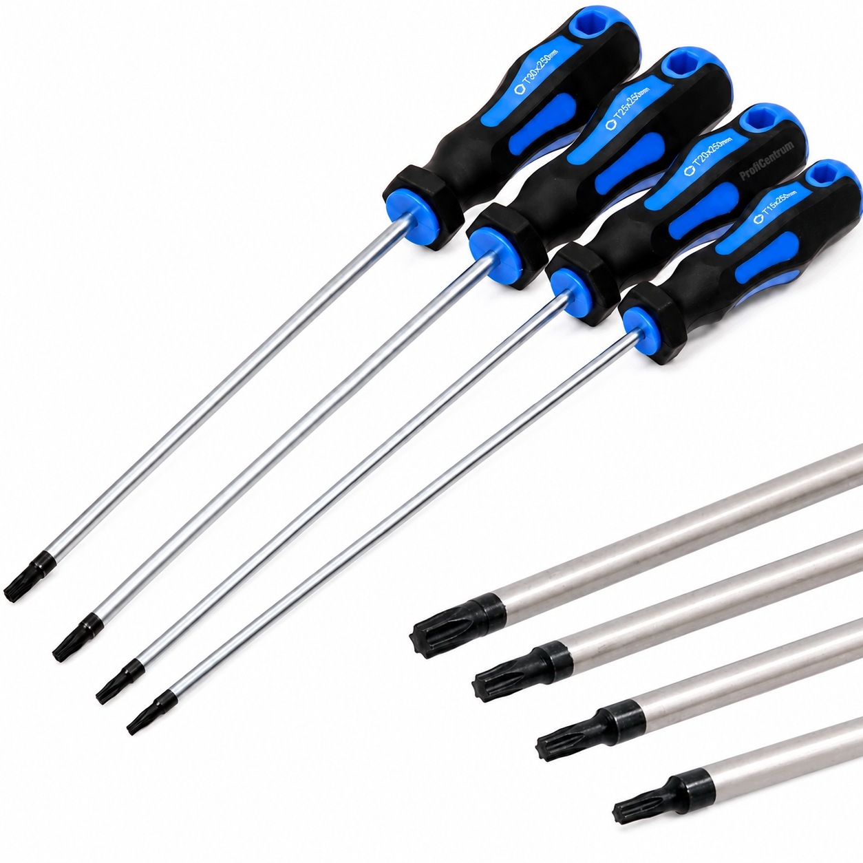 Wkrętaki śrubokręty Torx T15-T30 250 MM 4el. zestaw długie stal S2