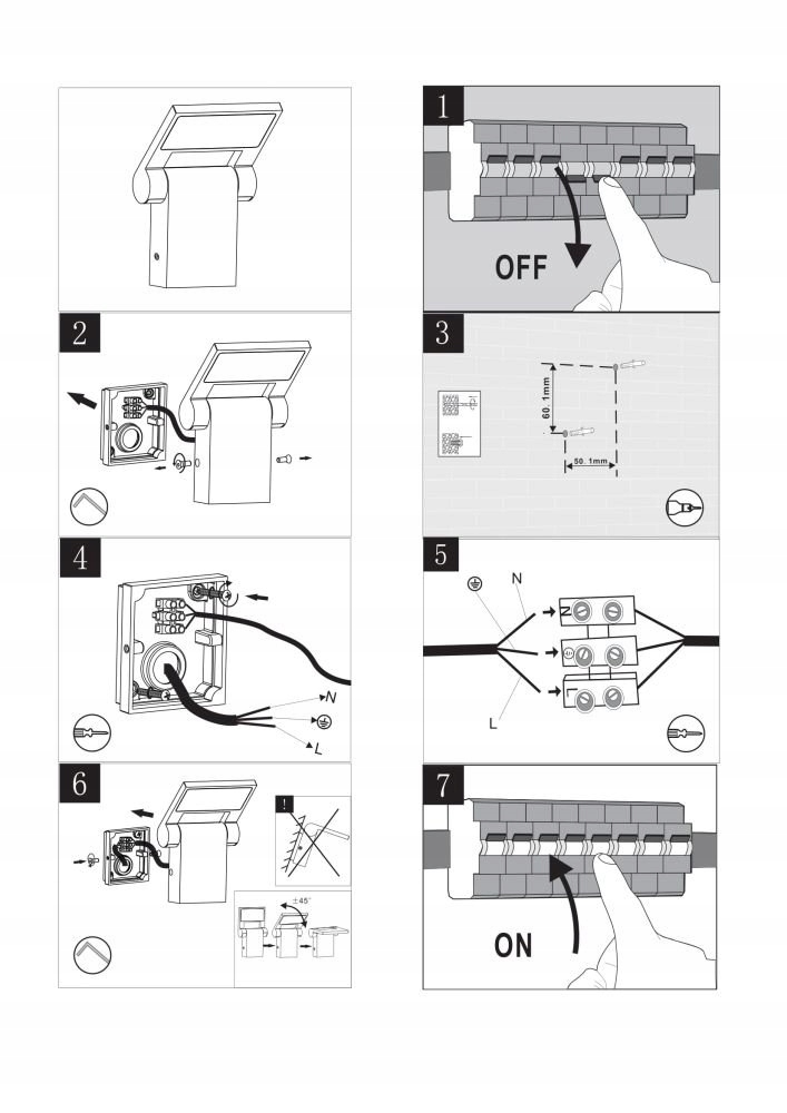 Kinkiet zewnętrzny ogrodowy LED 9,5W NEO Informacje dodatkowe jednostronny kierunek światła