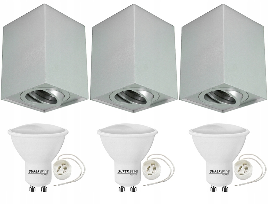 

Zestaw 3x Oprawa Natynkowa GU10 Led GU10 5W