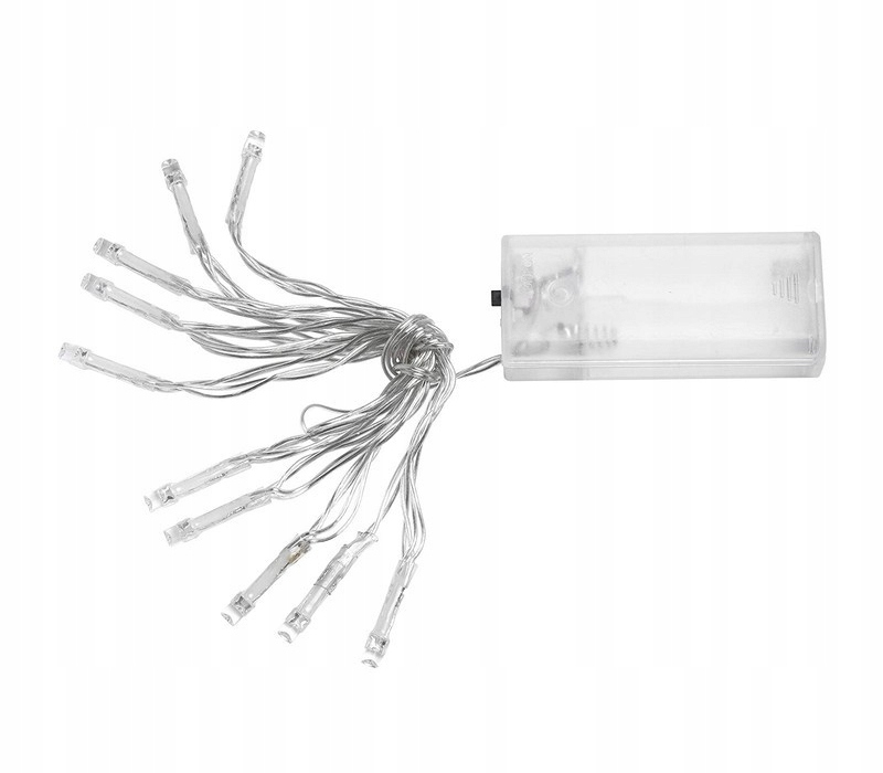lampki choinkowe tradycyjne 10 led 2 m na baterie - ZIMNY BIAŁY SN51319-CW — 3