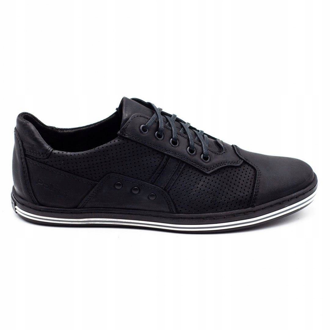 

Buty Męskie Skóra Casual Polskie 1801P Czarny 41