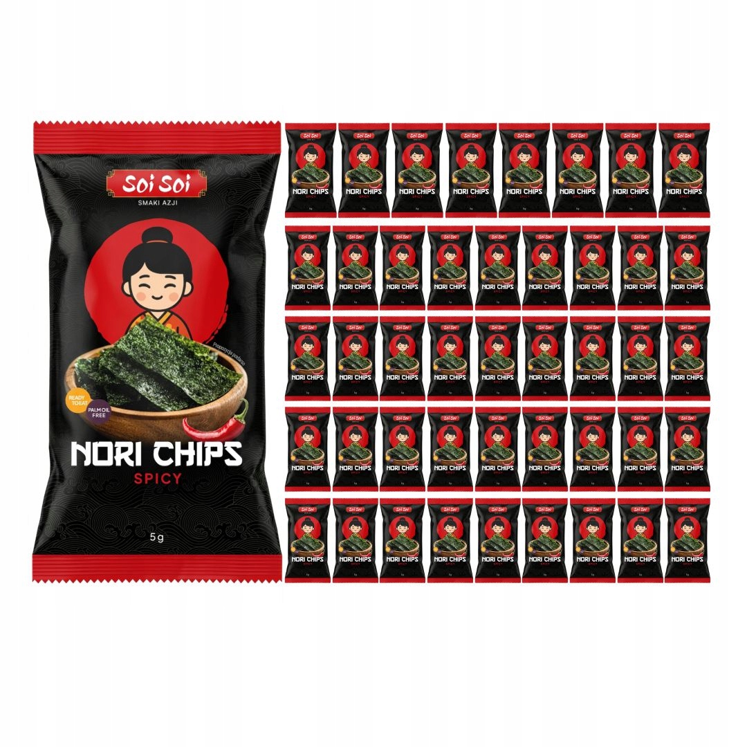 Chipsy Nori Snacki Spicy 45 x 5 g, Soi Soi