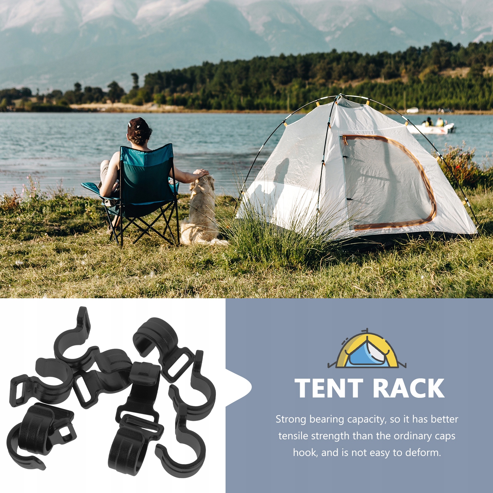 ZACISKI DO TARPÓW KEMPINGOWYCH HACZYK DO PRZECHOWYWANIA HACZYKÓW Wysokość maksymalna 3 cm