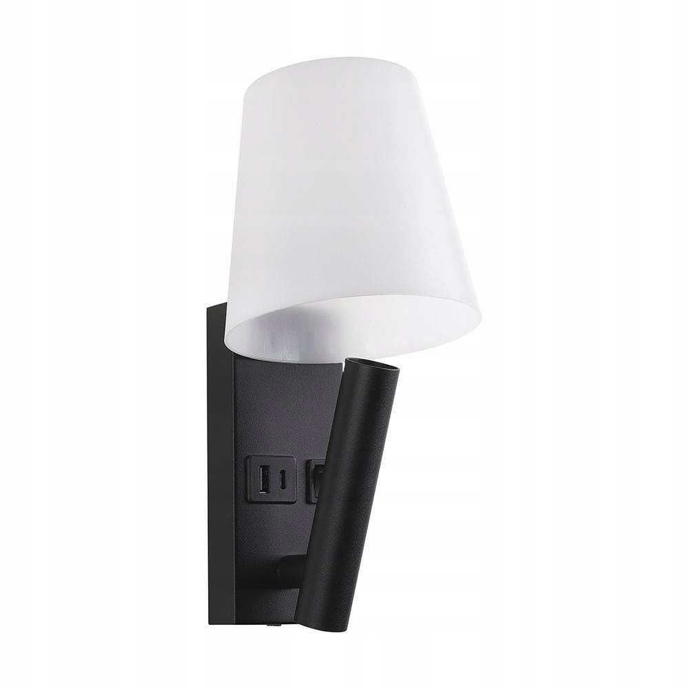 V-tac Led svítidlo 2W Cob Cree nástěnné svítidlo černé hotelové lůžko Usb Usb C stínidlo