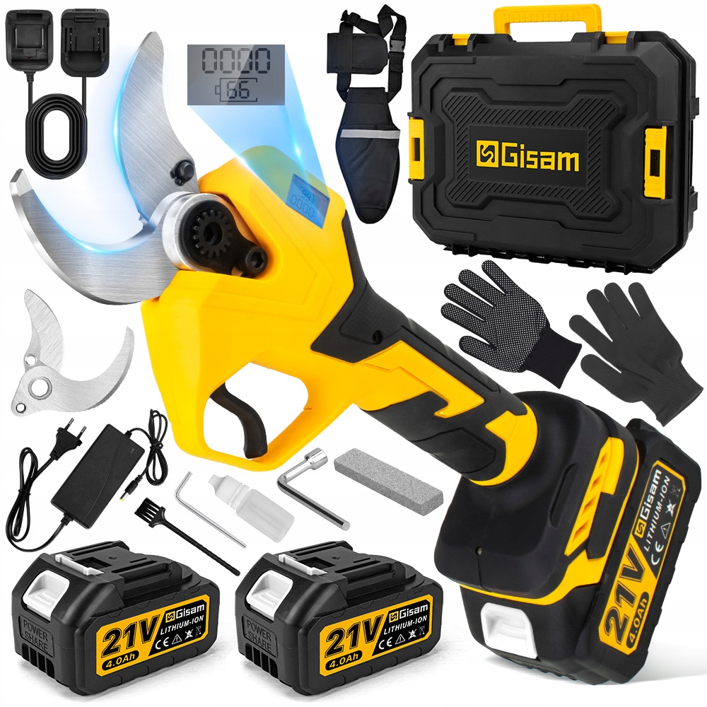 Záhradné nožnice Gisam Elektrické akumulátorové 4,0 Ah 40 mm