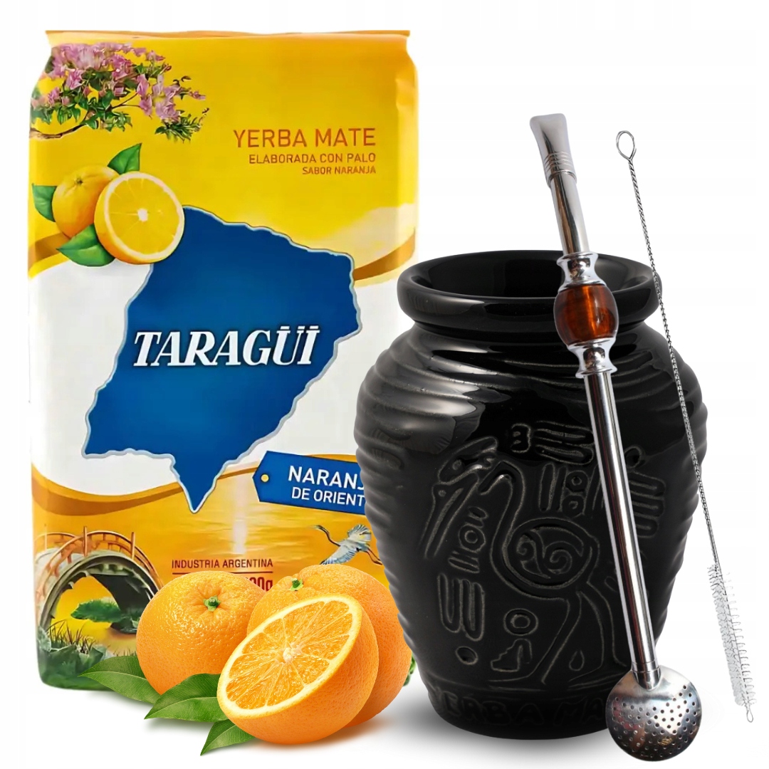 Levně Sada Yerba Mate Taragui Naranja (oranžová) Matero Bombilla