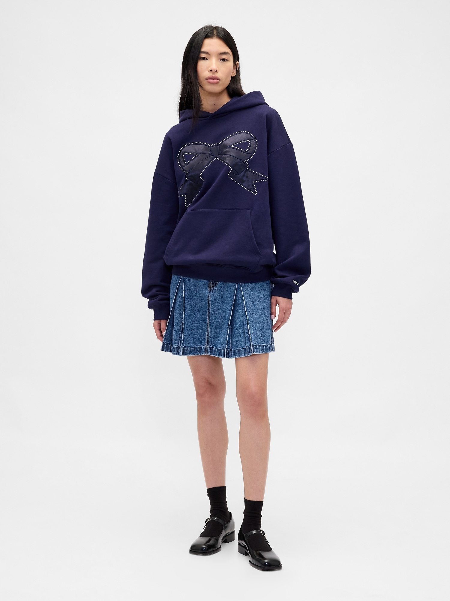 Gap Džínová plisovaná mini sukně Gap × Sandy Liang