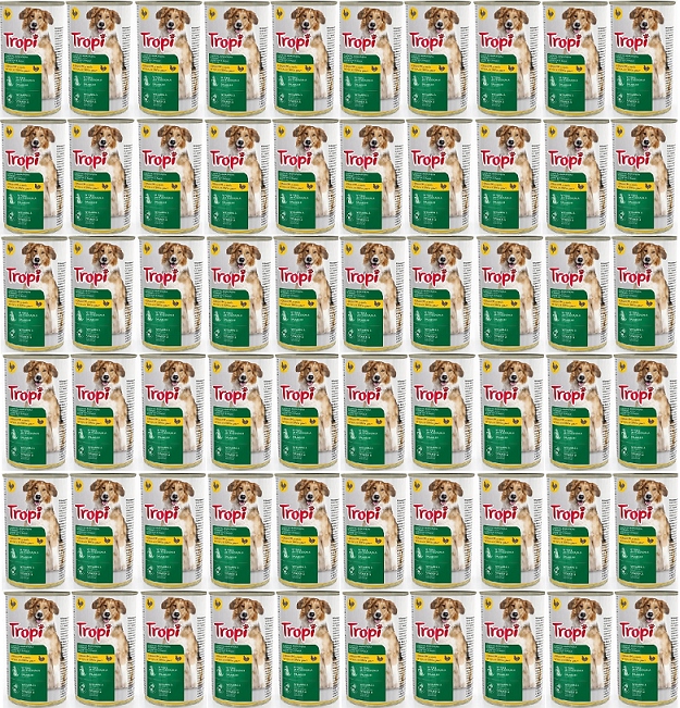 Levně Tropi vlhké krmivo pro psy s drůbeží v omáčce 415 g x 60 ks Drůbež pes