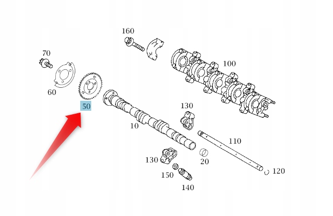 Kolečko Vačkového Hřídele Mercedes A2660520101