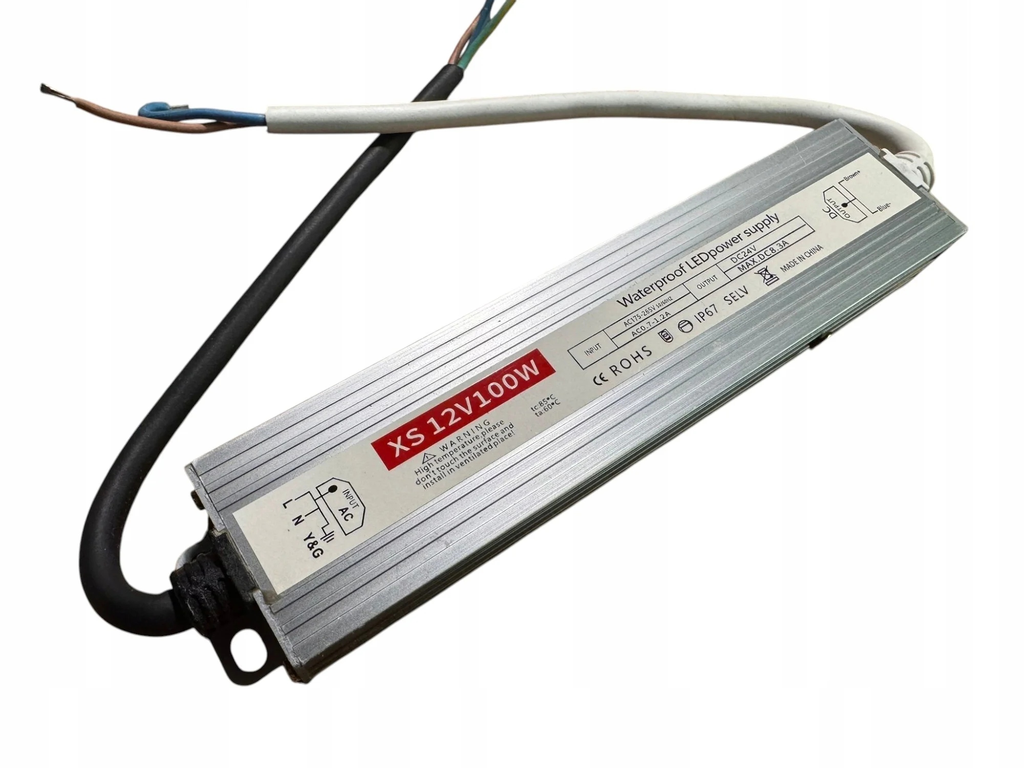 Led zdroj 12V 100W IP67 vodotěsný Xs – hermetický