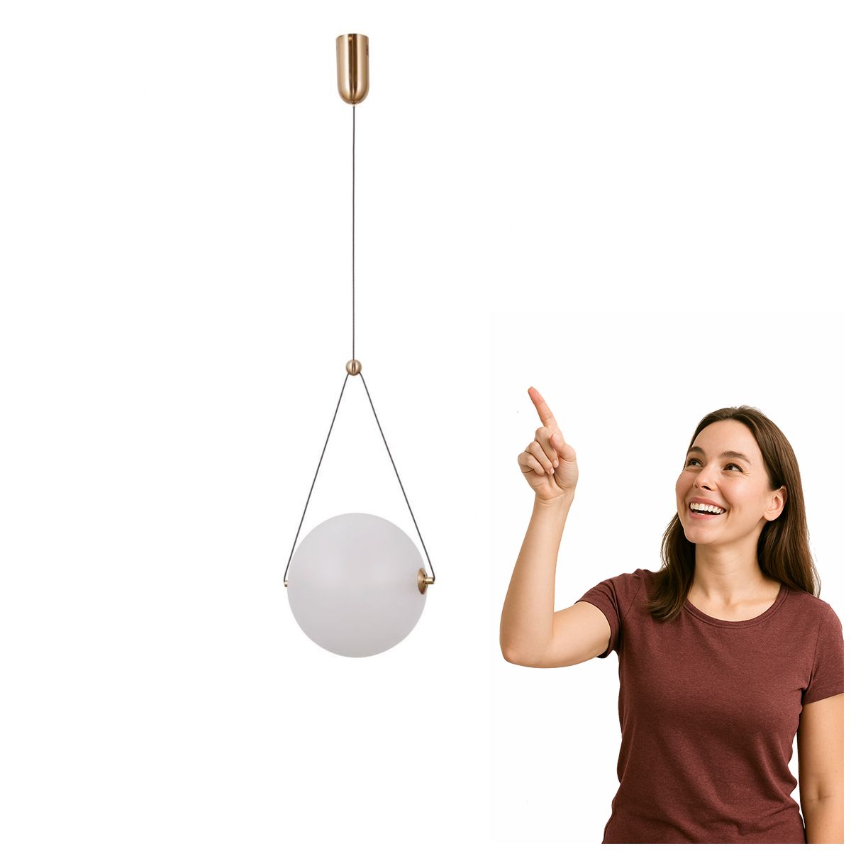 Moderná závesná lampa Rastia Zlatá opálová Italux