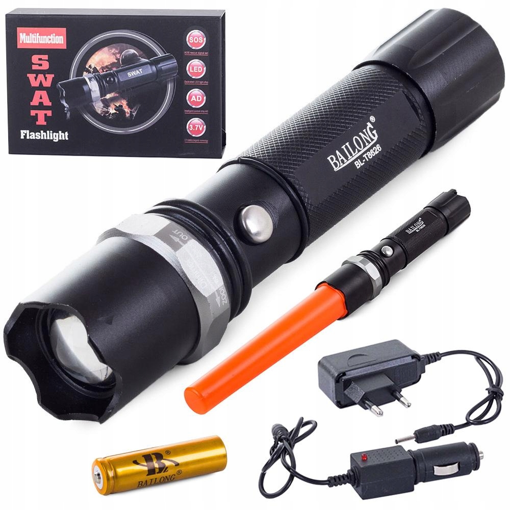 Alu latarka akumulatorowa Led Cree zoom Xp-e 300m