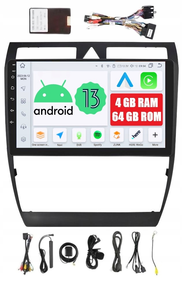 Autorádio 2DIN S Androidem Pro Audi A6 S6 RS6 Allroad C5 4/64 Gb Carplay Dsp Lte