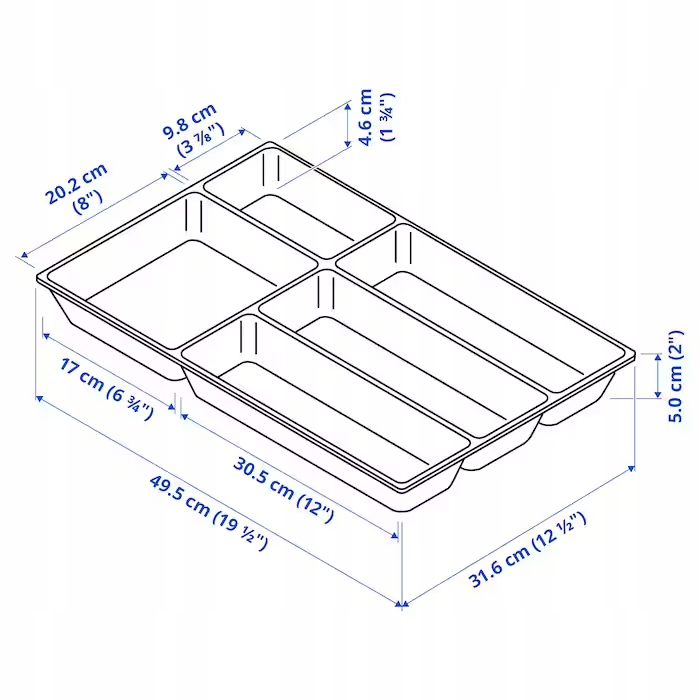 Ikea uppdatera Tacka pojemnik na sztućce 32x50 cm