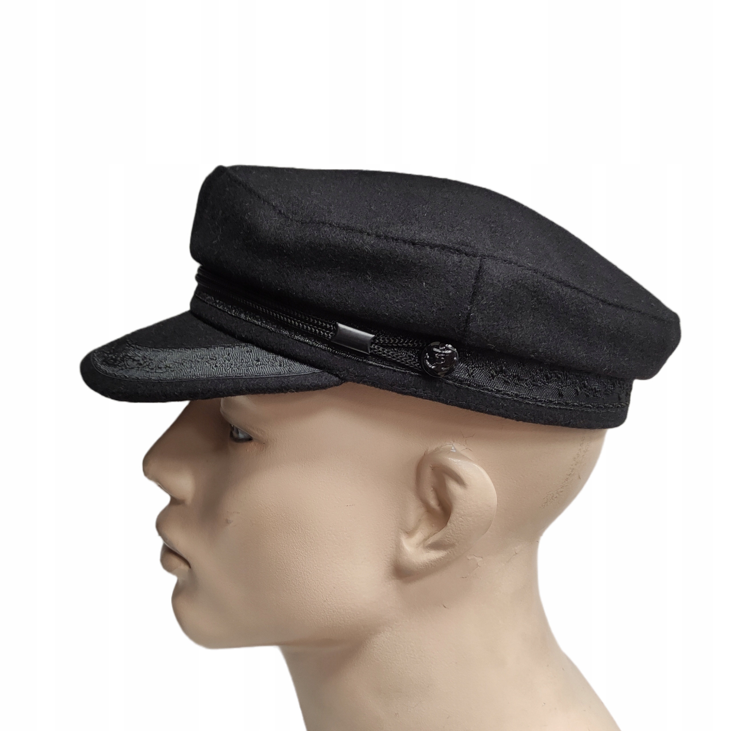 czarna czapka Bosmanka Maciejówka Kaszubka Szyprówka marynarska wełniana 59