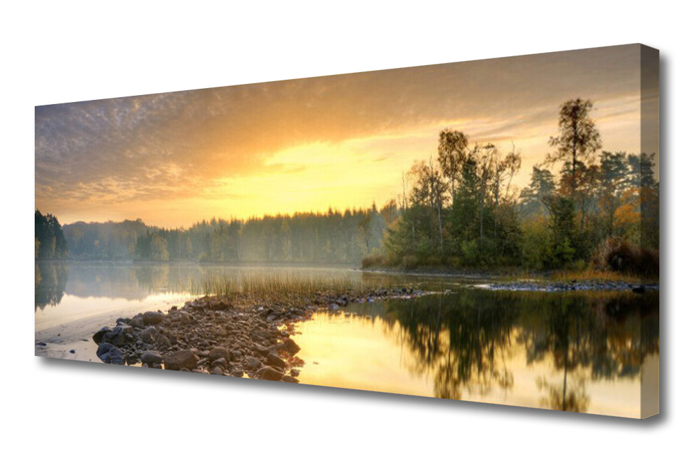 obraz na plátně Jezero Rybník Krajina 125x50