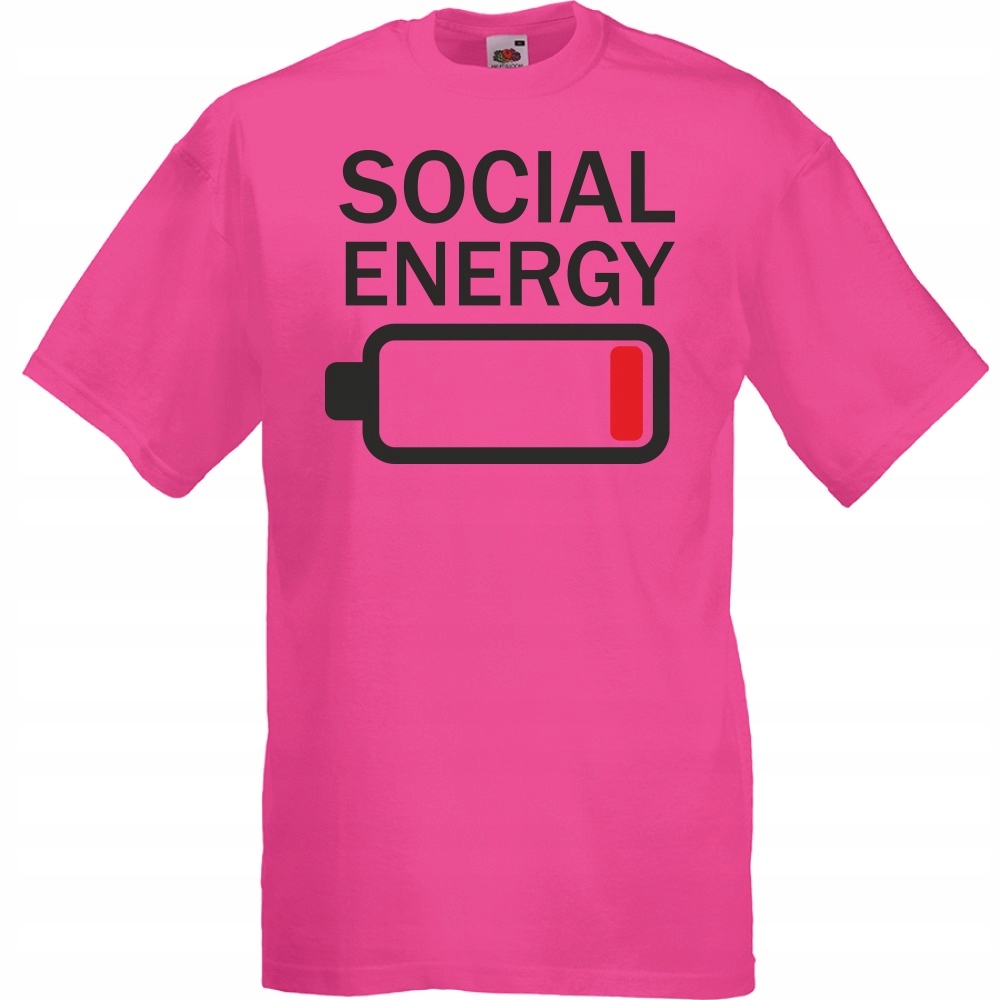 

Koszulka zabawna social energy L fuksja
