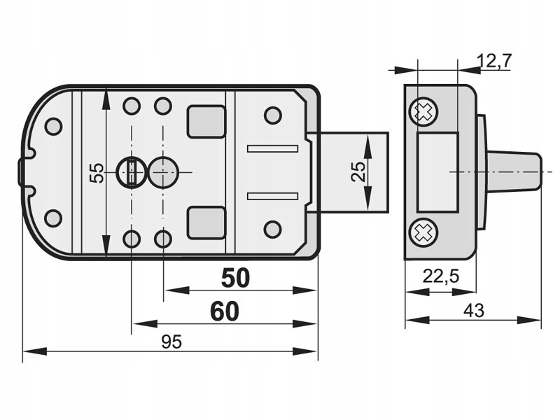 ZAMEK ŁUCZNIK Z WKŁADKĄ DO DRZWI MINOS 50 POLSKI Marka Kobe
