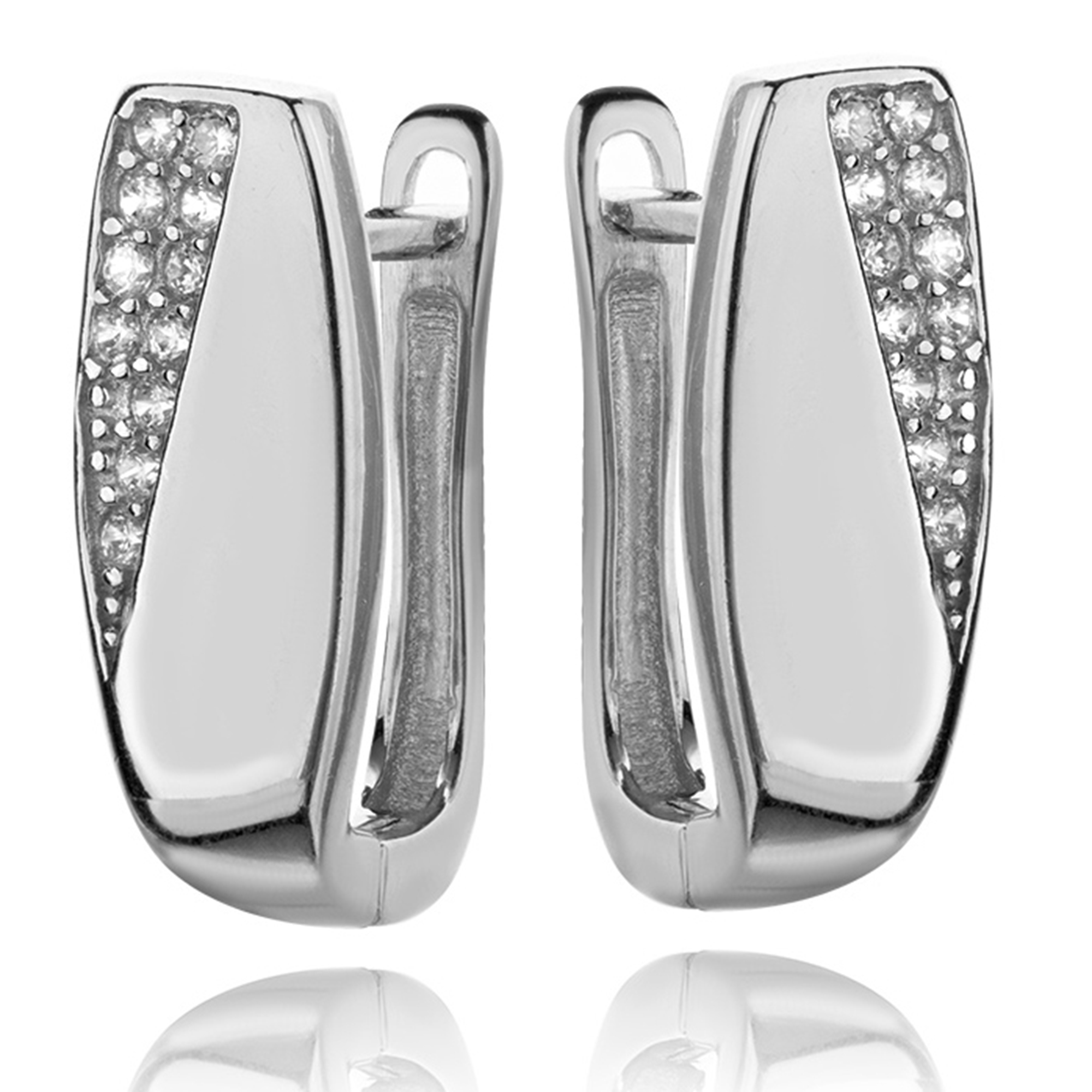 

Srebrne Kolczyki Z Cyrkoniami Angielskie Zapięcie