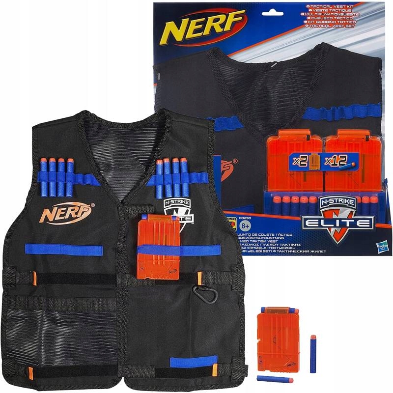 NERF N-STRIKE ELITE KAMIZELKA TAKTYCZNA MAGAZYNEK STRZAŁKI PIANKOWE A0250