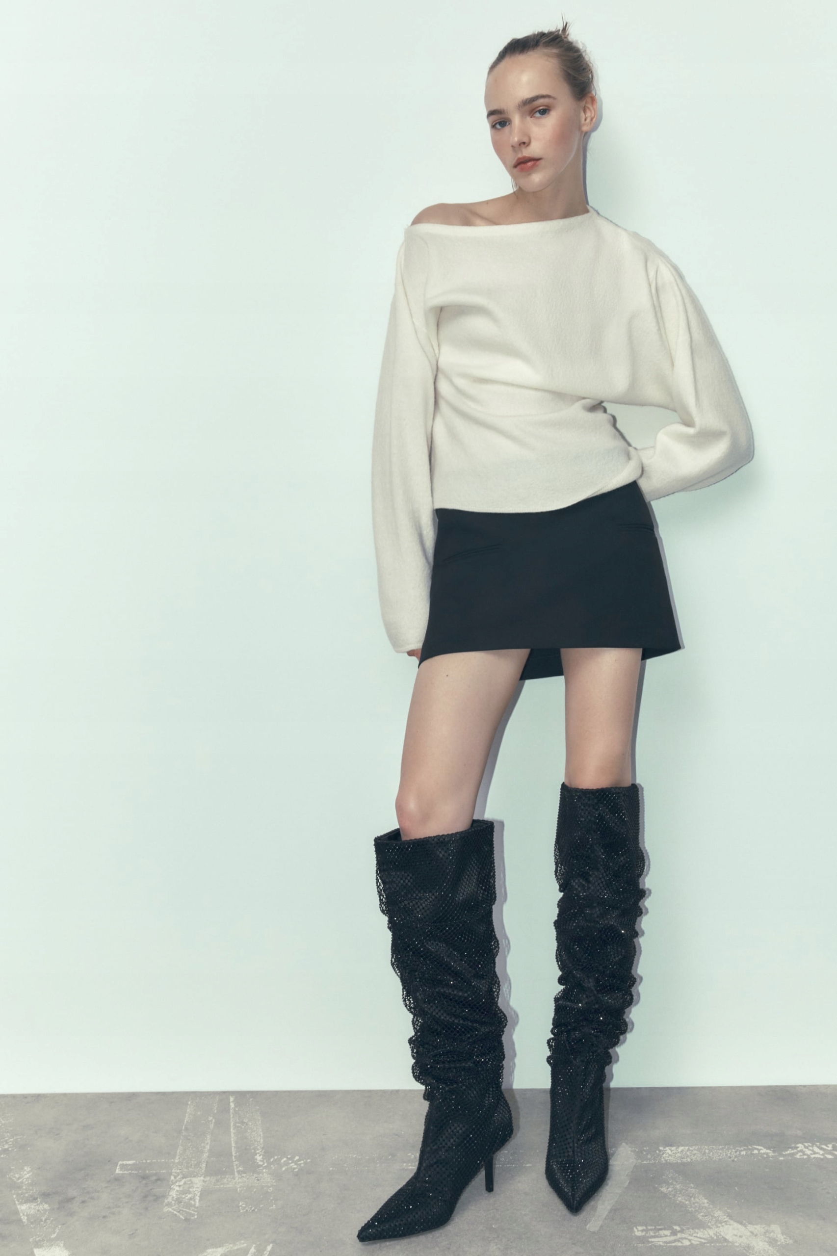 さとこ SPIRAL WAVE LONG SLEEVE TOP HIGH NECK TYPE - kotohayokozawa