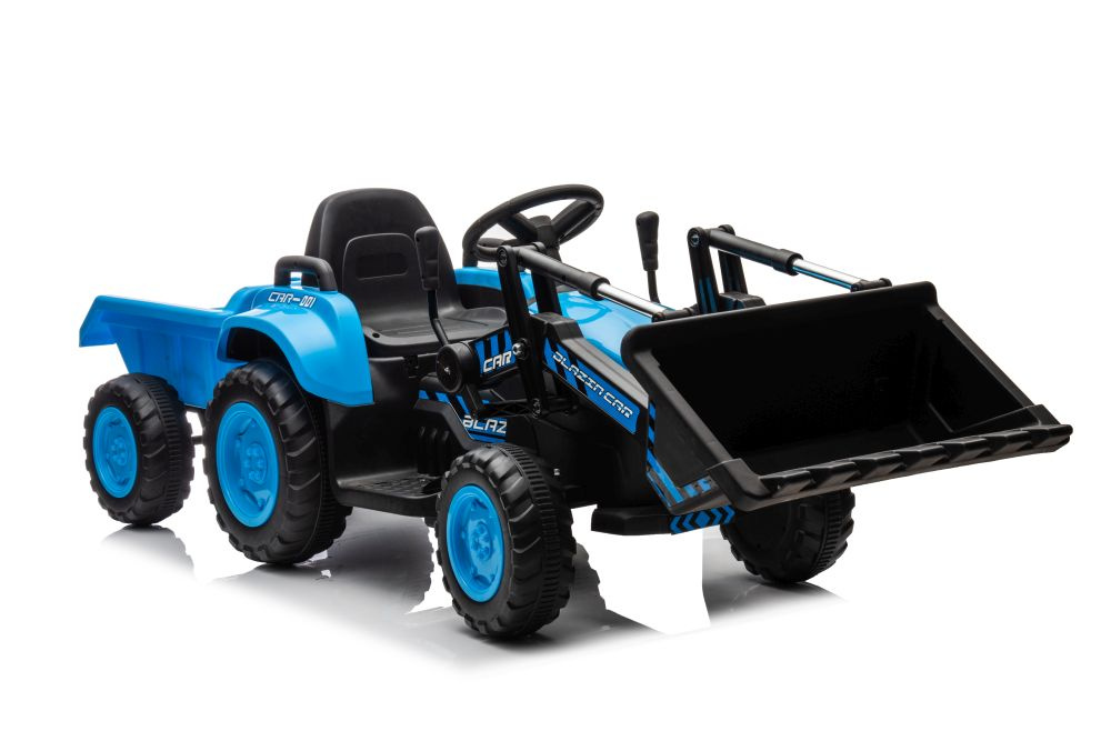 Traktor Na Akumulator 12V 2x45W Przyczepka Łyżka Niebieski