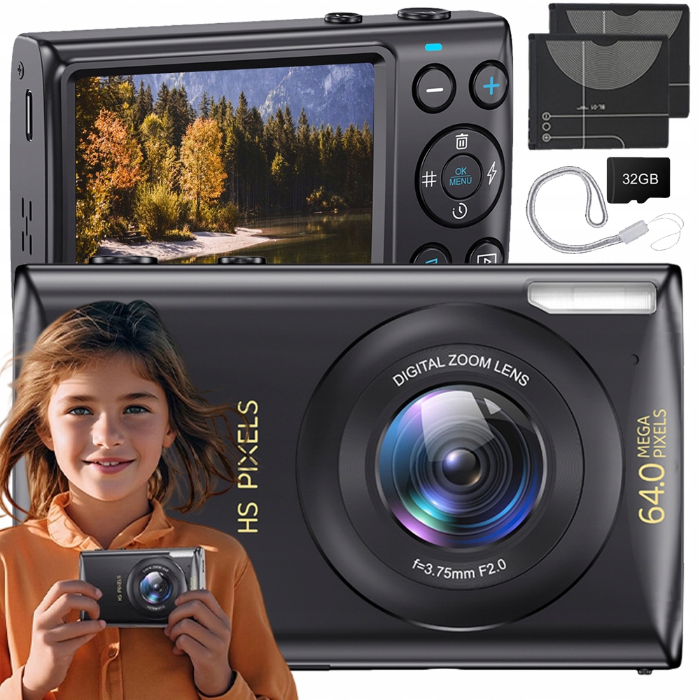 Digitální Fotoaparát 4K 64MP 18X Zoom Autofokusem Vlogová Kamera Pro Začátečníky