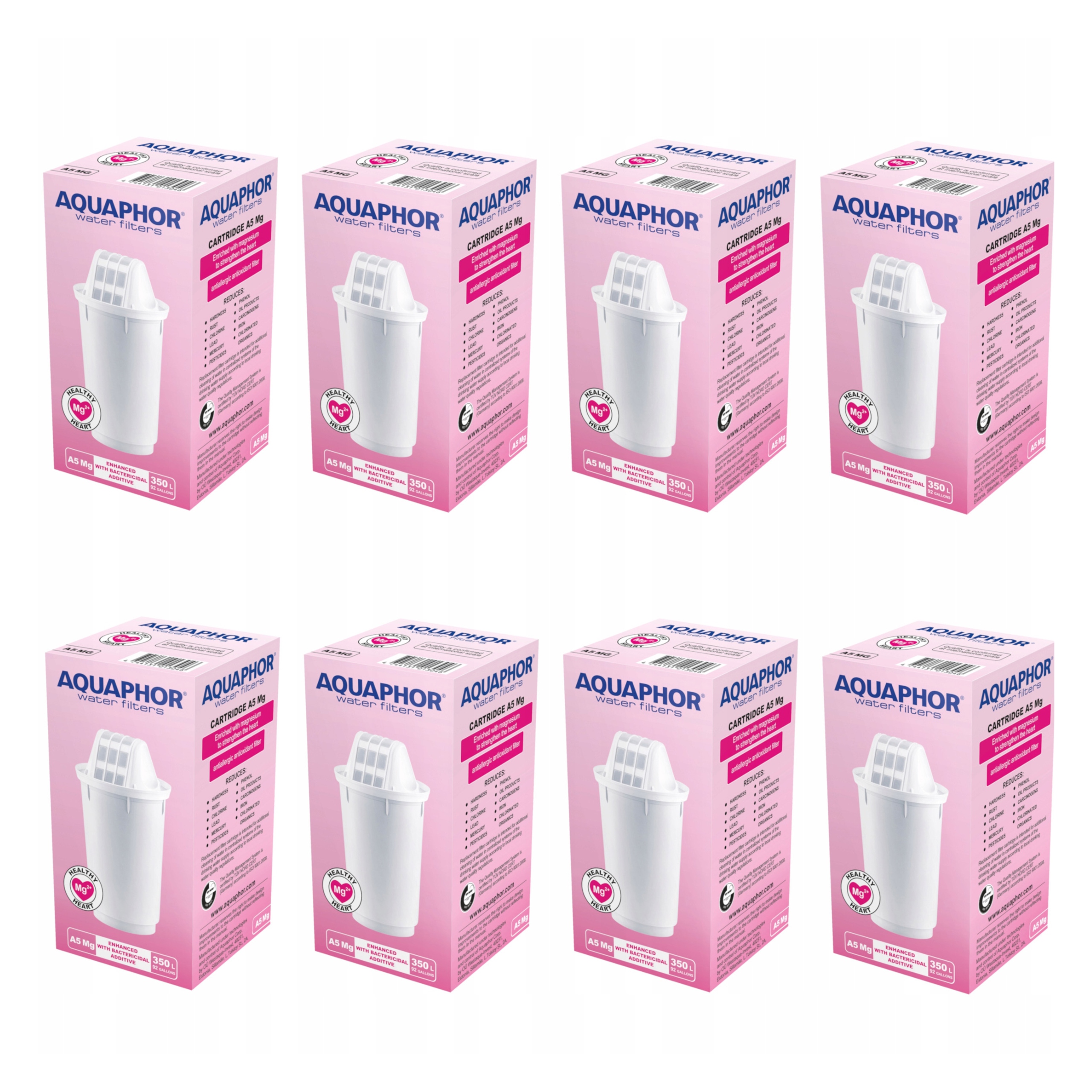 Filtrační vložka pro obohacování vody o hořčík Aquaphor A5 Mg, sada 8 kusů