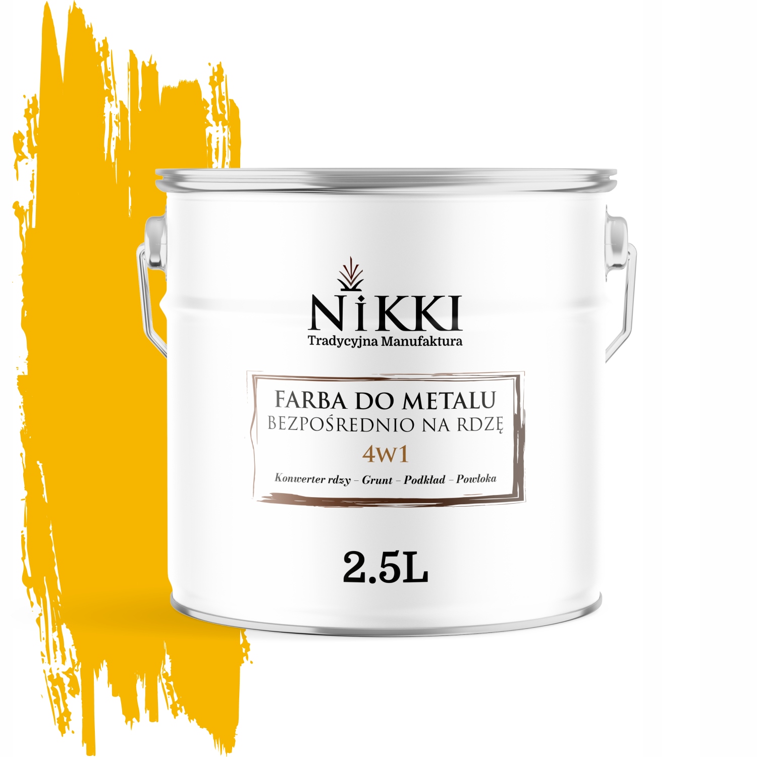 Farba Na Kov Priamo Na Hrdzu Pozinkovaná 4v1 Žltá Kadmová Ral 1021 Polomat 2,5L