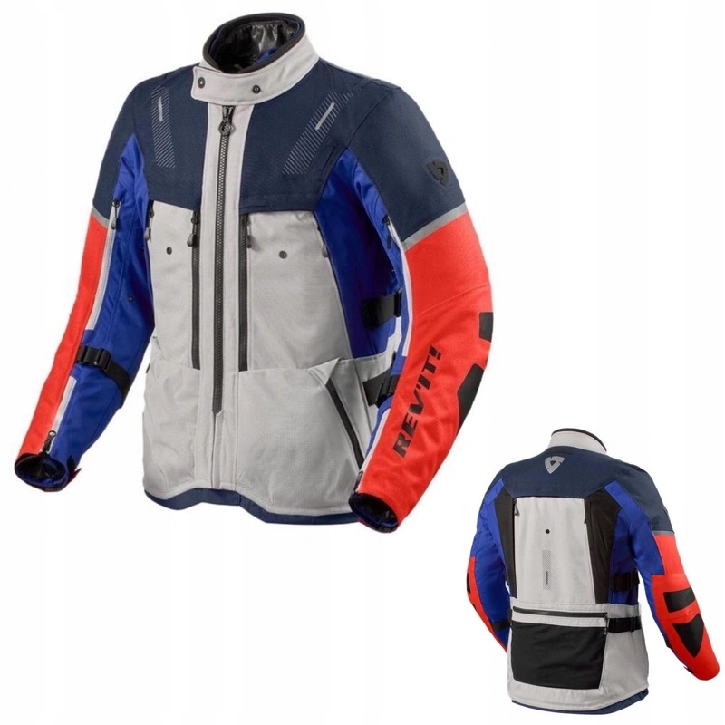 Pánska textilná motocyklová bunda Revit Sand 5 H2O Silver/blue modrá