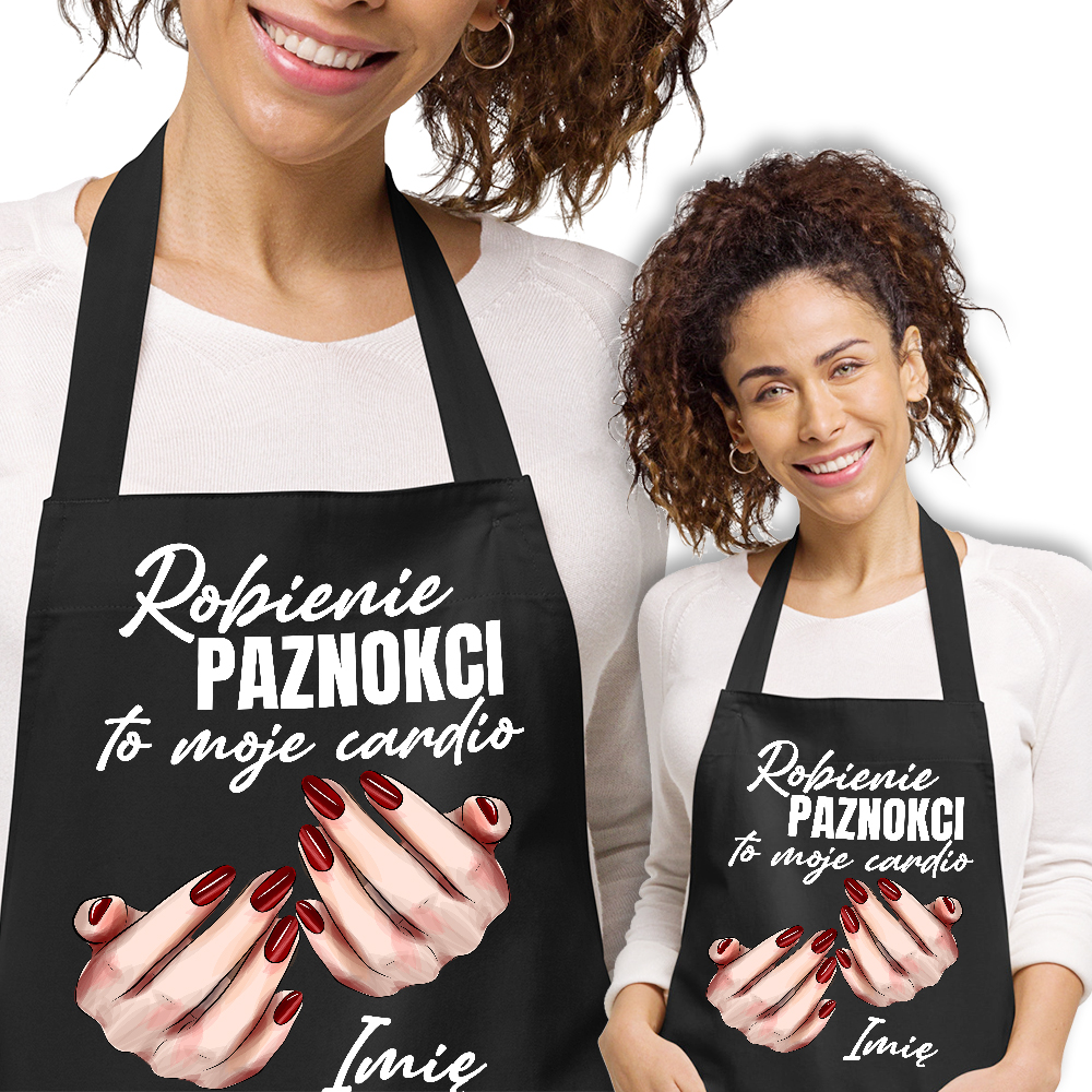 

Fartuch Czarny Paznokcie To Moje Cardio Imię