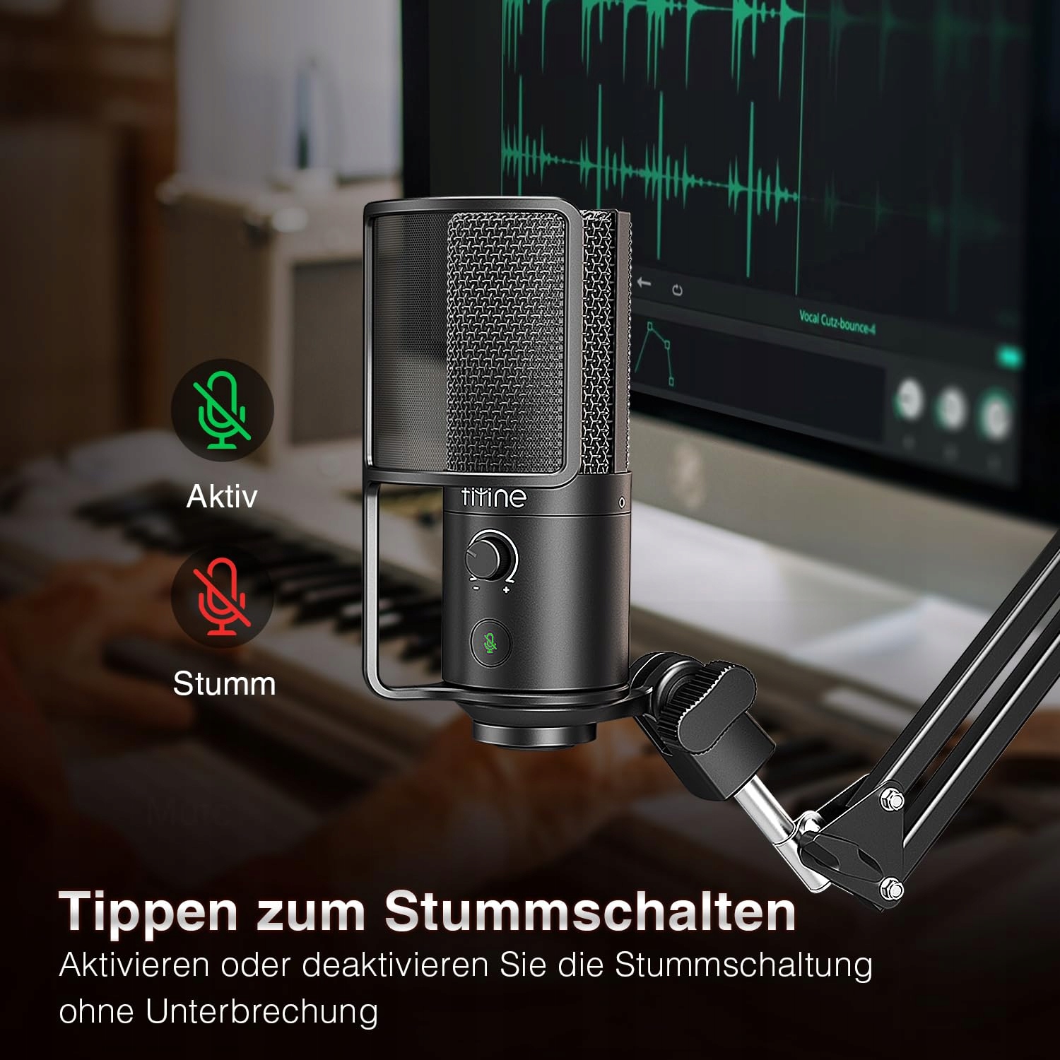 FIFINE Zestaw Mikrofon USB z Przyciskiem Wyciszenia T669PRO1 — miniatura 3
