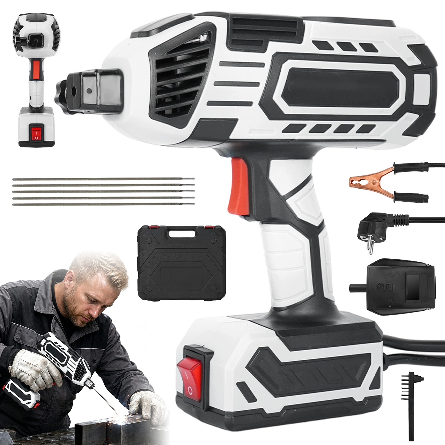 Přenosná Svářečka 4500 W S Maskou Pro Zahradní Kuchyni A Kovový Nábytek