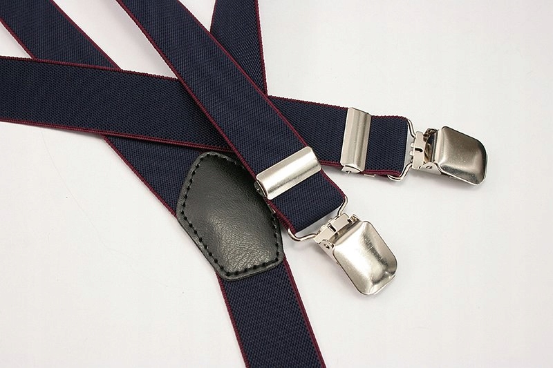 Wąskie Męskie Szelki - Granatowe - HIS STORY Marka bez marki