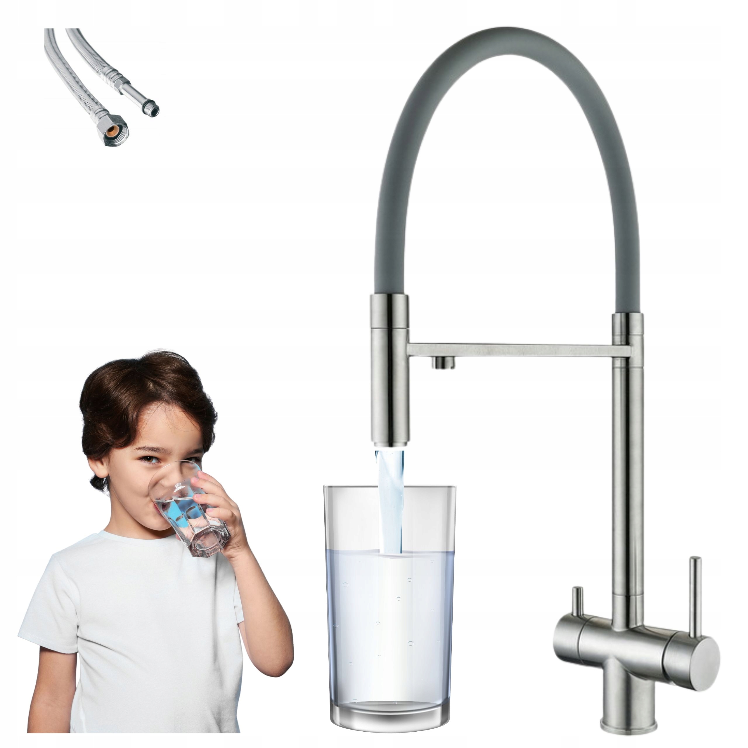 Kuchyňská Baterie Wezer TOP4 01 Šedá Stojací satén pro vodní filtr