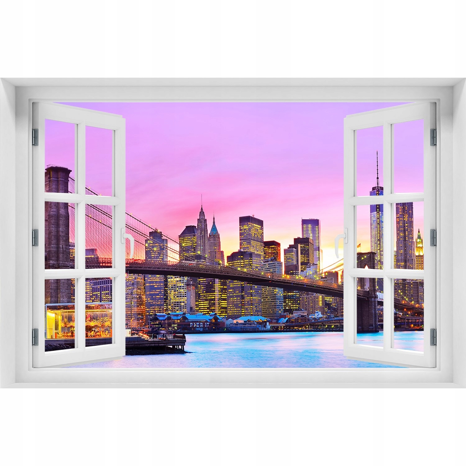 

Naklejka na ścianę 3D Okno Manhattan Nowy Jork