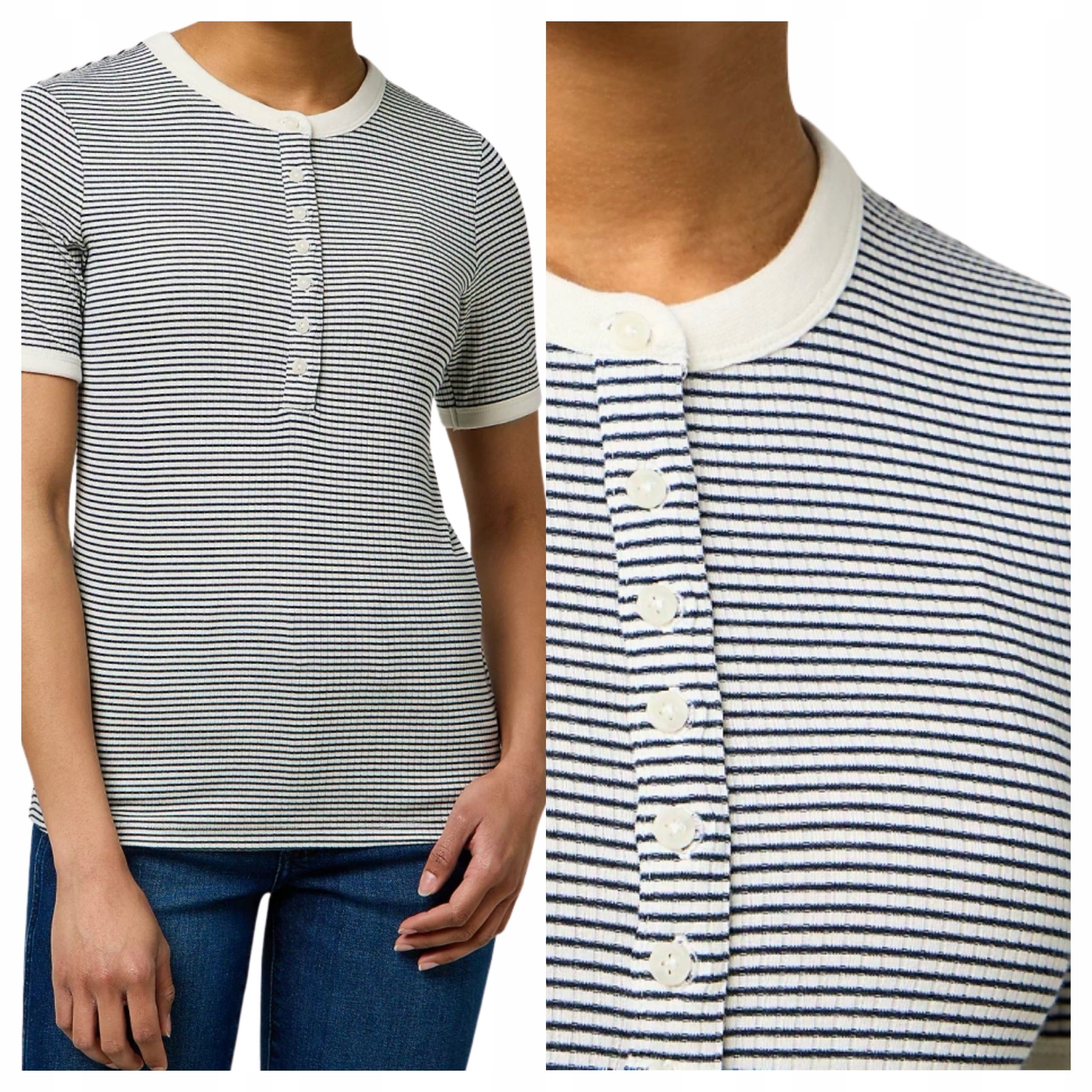 Tričko Wrangler Femme Knit Henley Tmavě modrá Slim Fit WPaski S