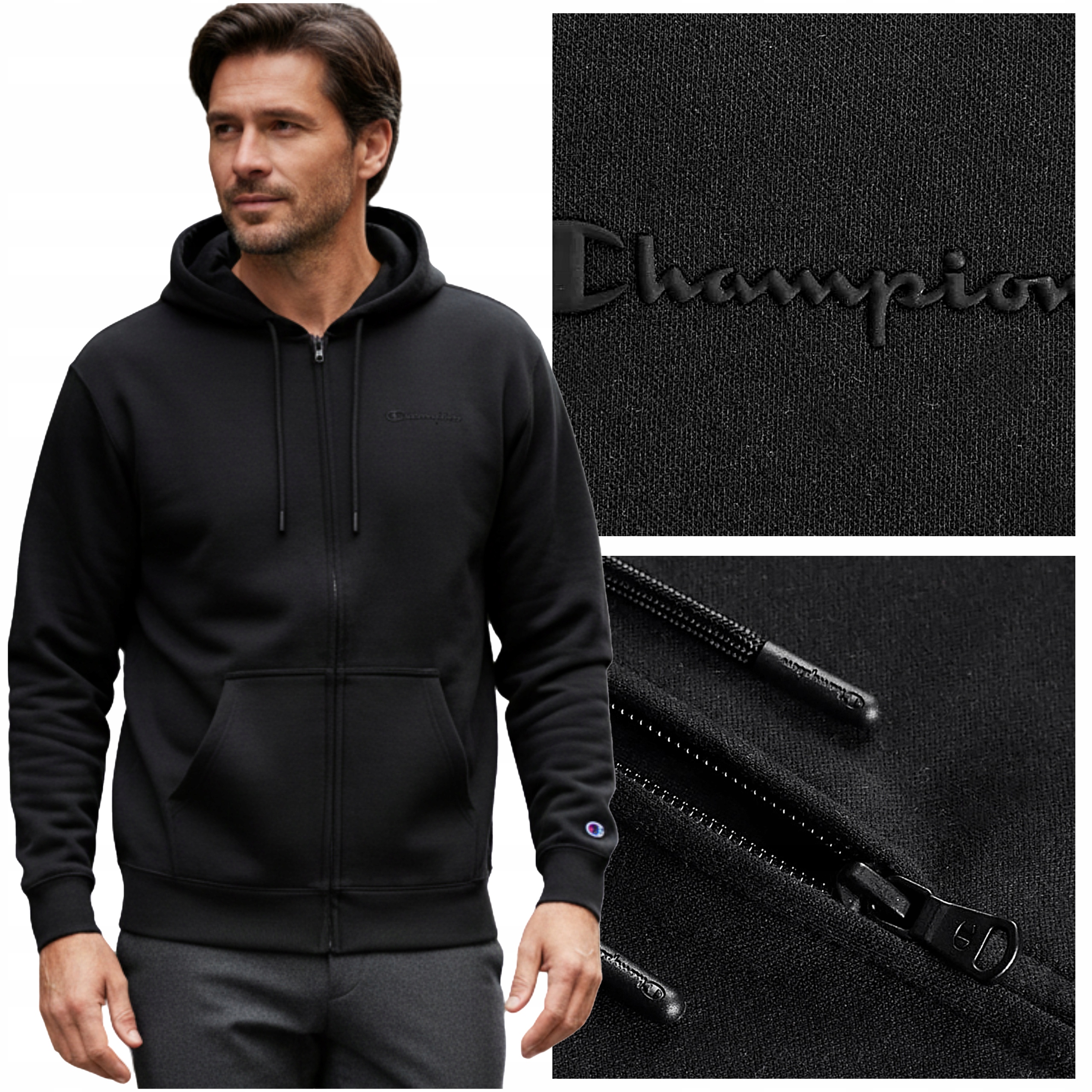 Champion Pánská Rozepínací mikina s kapucí s kapucí Logo Velikost S