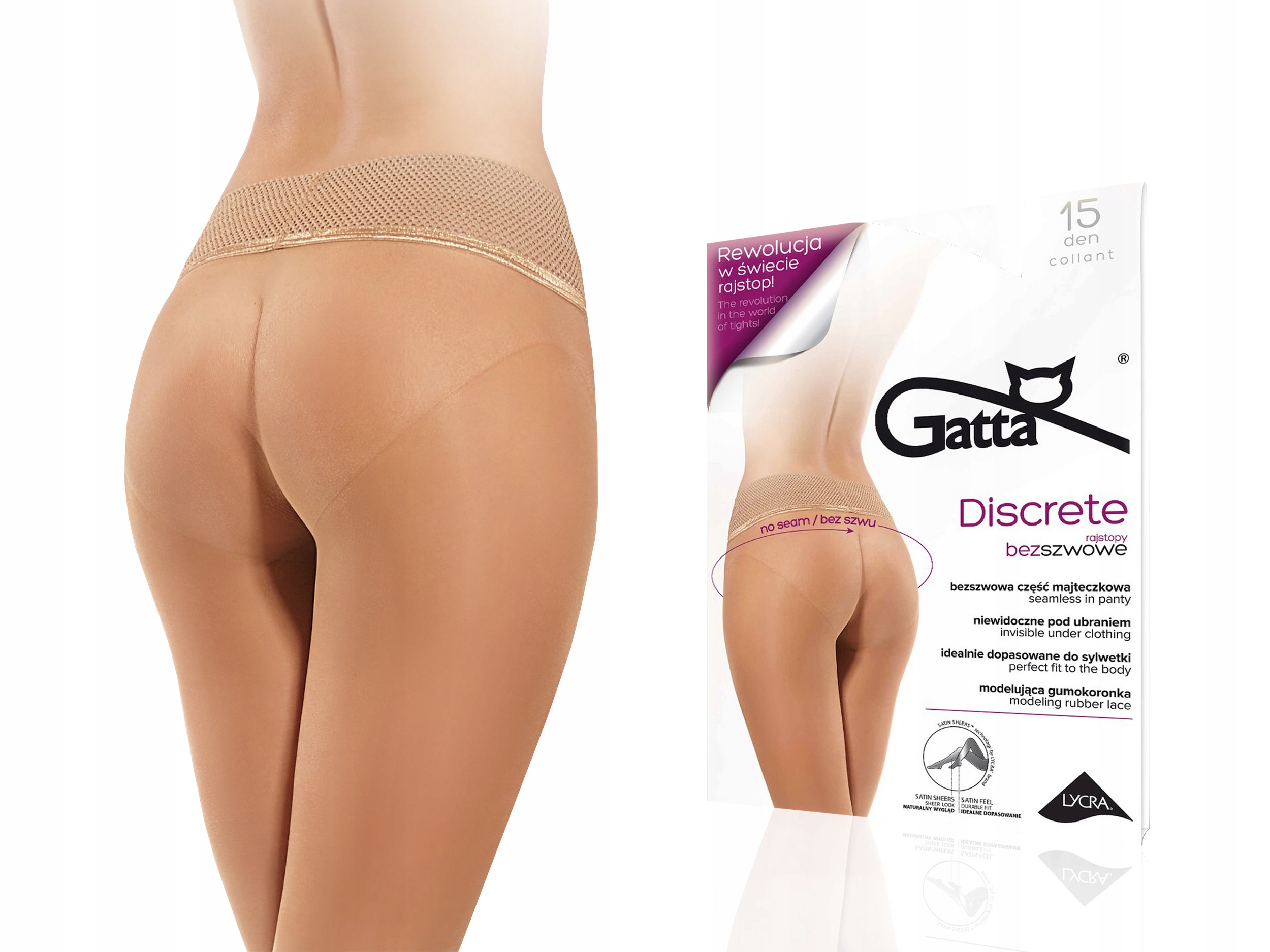 

Gatta rajstopy bezszwowe Discrete, daino, 3-M