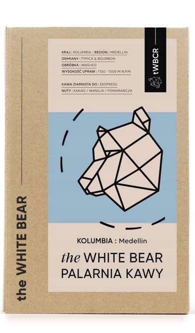 Levně Káva zrnková The White Bear Kolumbie Medellin 1 kg 100% Arabika