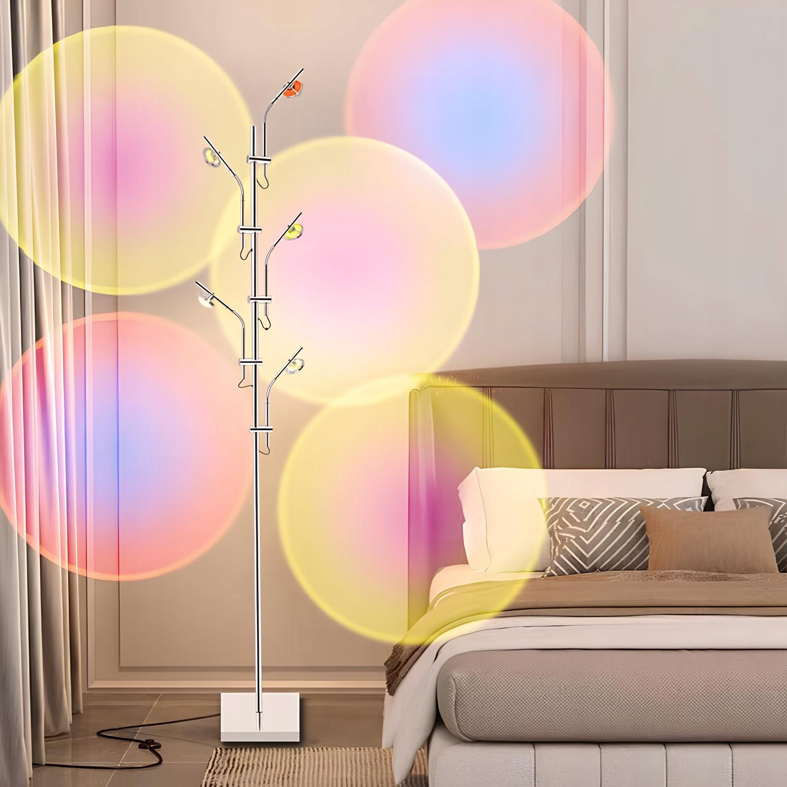 Stojaca lampa Sunset Led projektor západu slnka 5 Rgb hlavíc