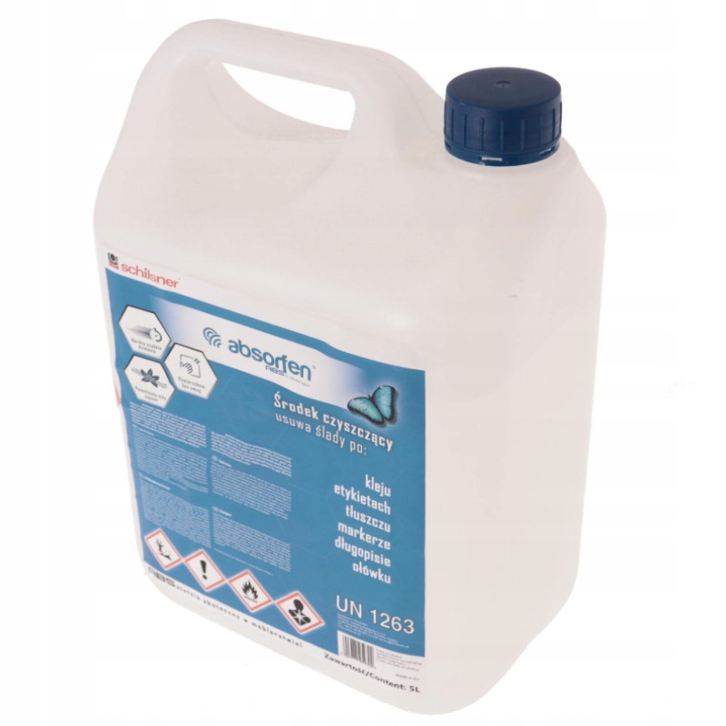 Płyn środek czyszczący klej do płyt laminatów obrzeży Absorfen 5L niebieski