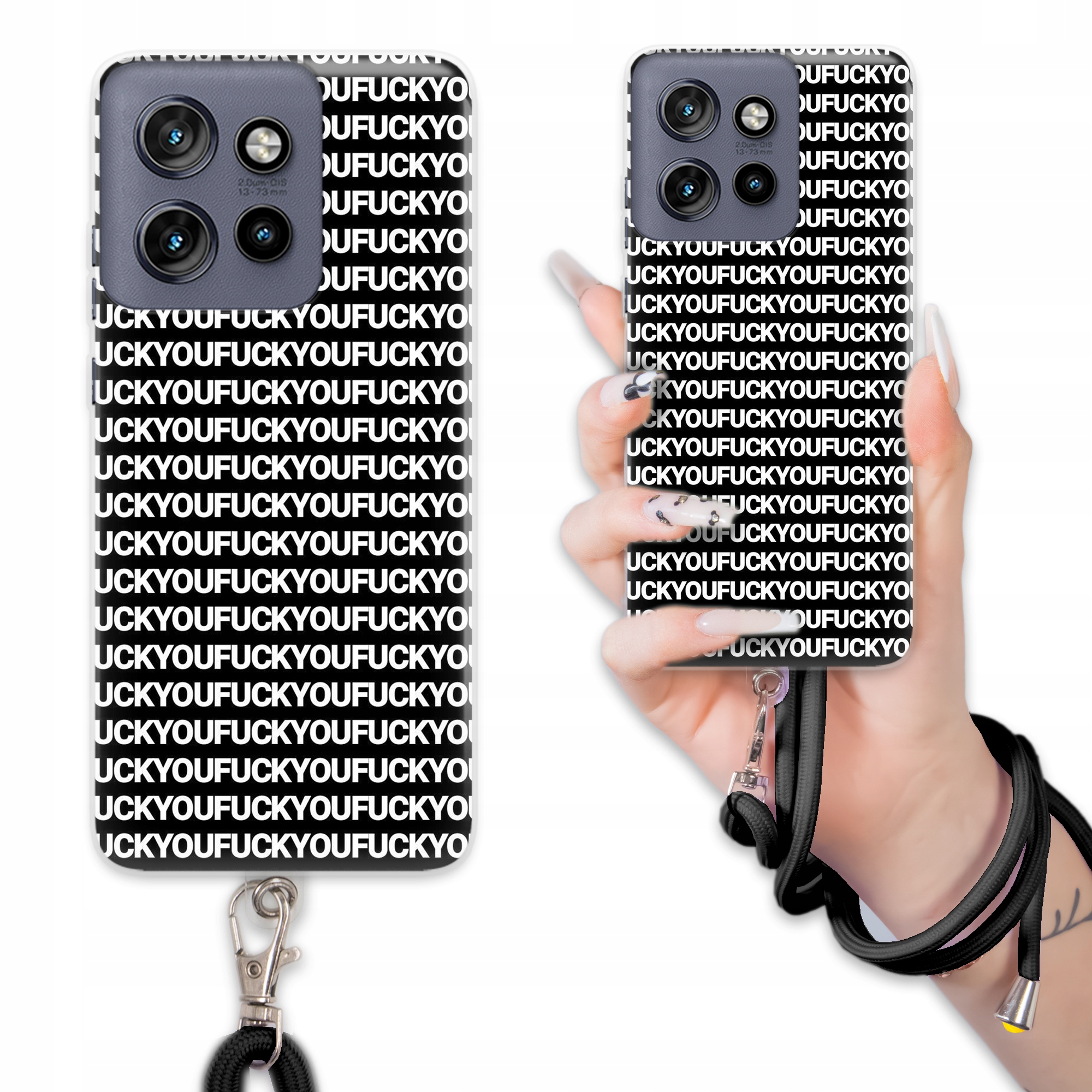 Puzdro Pre Motorola Edge 50 Neo Case Premium Vodítko Čierne Car Graffiti Vzory