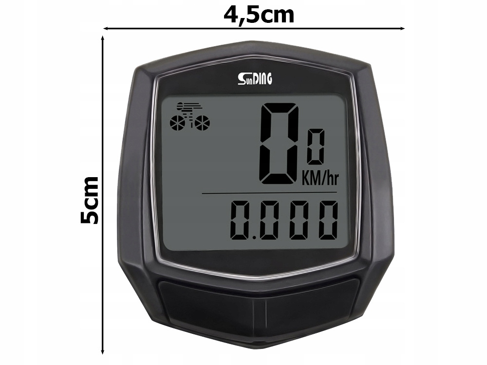 LICZNIK ROWEROWY PRĘDKOŚCIOMIERZ ZEGAR STOPER CZAS Wyświetlacz monochromatyczny