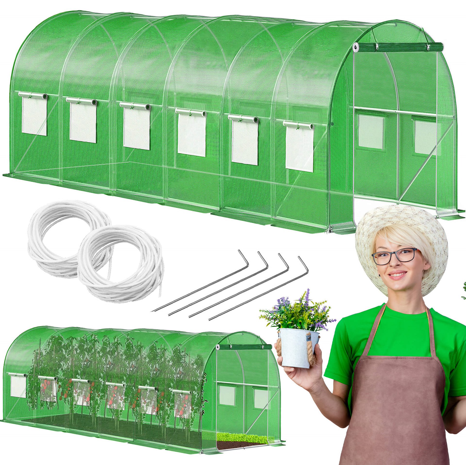 Zahradný Fóliový Tunel 600x300x200 cm UV4 fólia záhradnícky Skleník Foliak