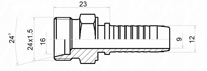 CEL ZAKUCIE HYDRAULICZNE DN12 1-2SN M24x1.5 HYDROLIDER Numer katalogowy części 4.08.12.024