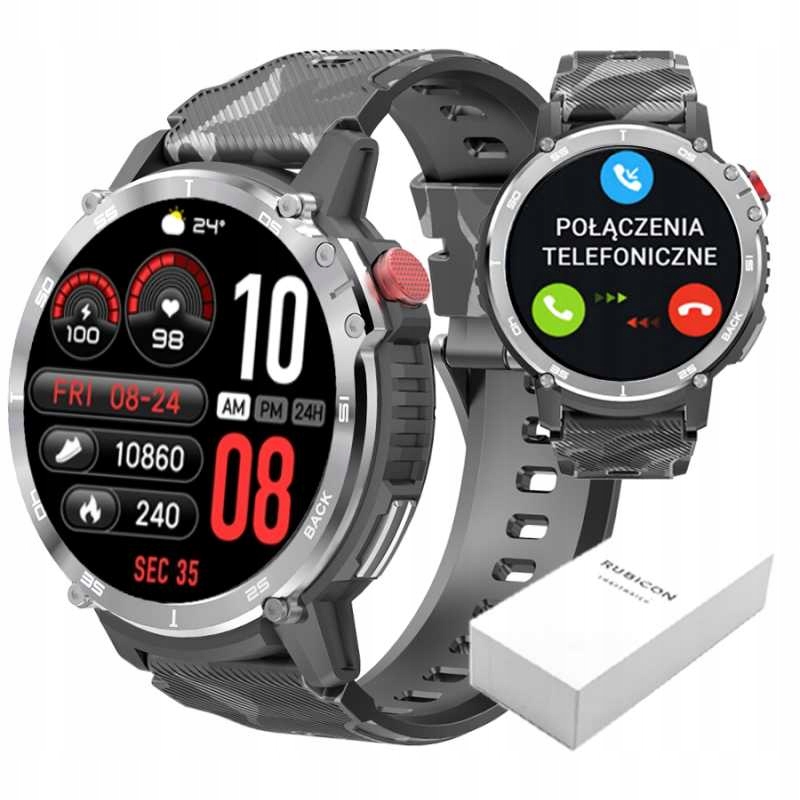 2 x Chytré Hodinky Pánský Vojenský Rozhovor Multifunkční Polské Menu