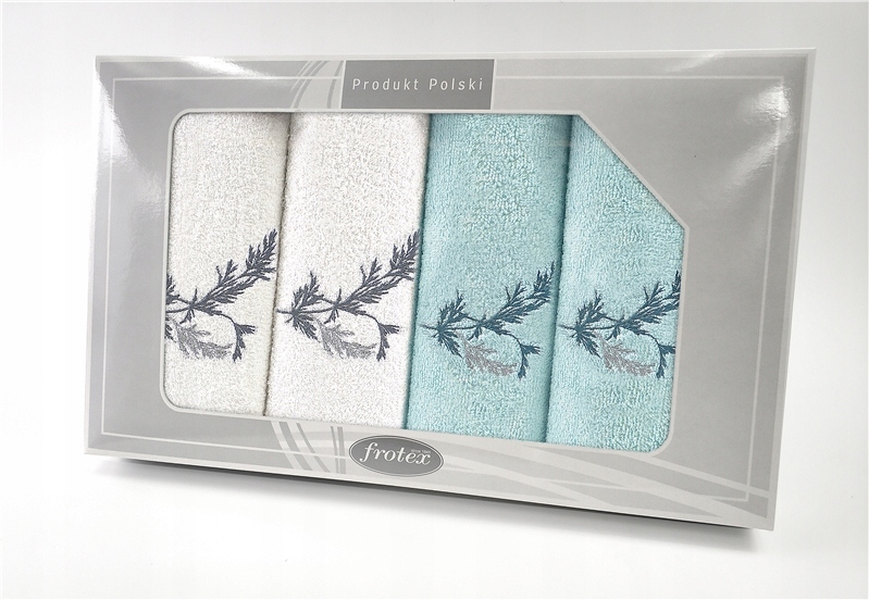 Komplet Ręczników FROTEX Haftowane GIFT 2 KREM/NIEBIESKI WZ-4 Kod producenta 5905164142861