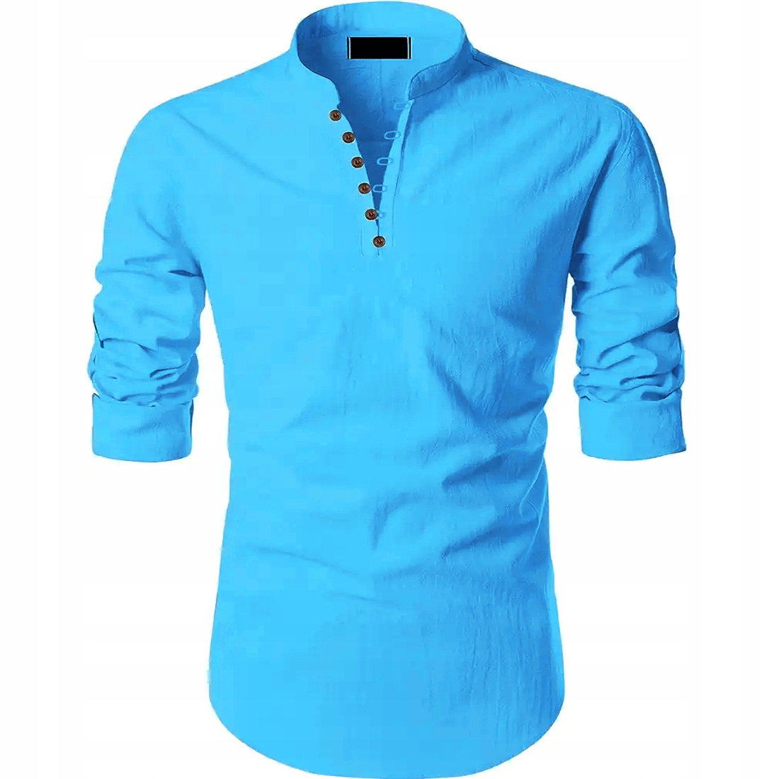 Pánská košile Stojka Denní Lněná Prodyšná Len Regular